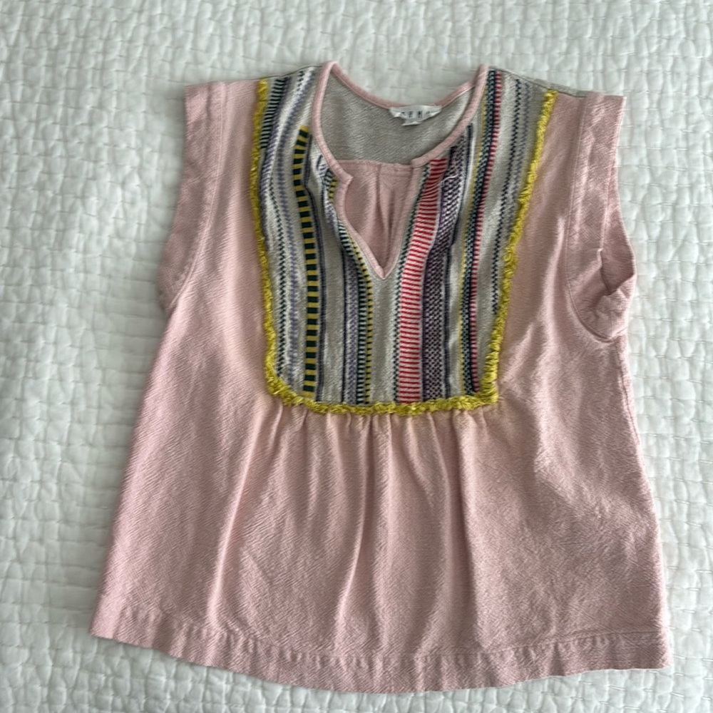 Anthropologie Cropped Embroidered Top